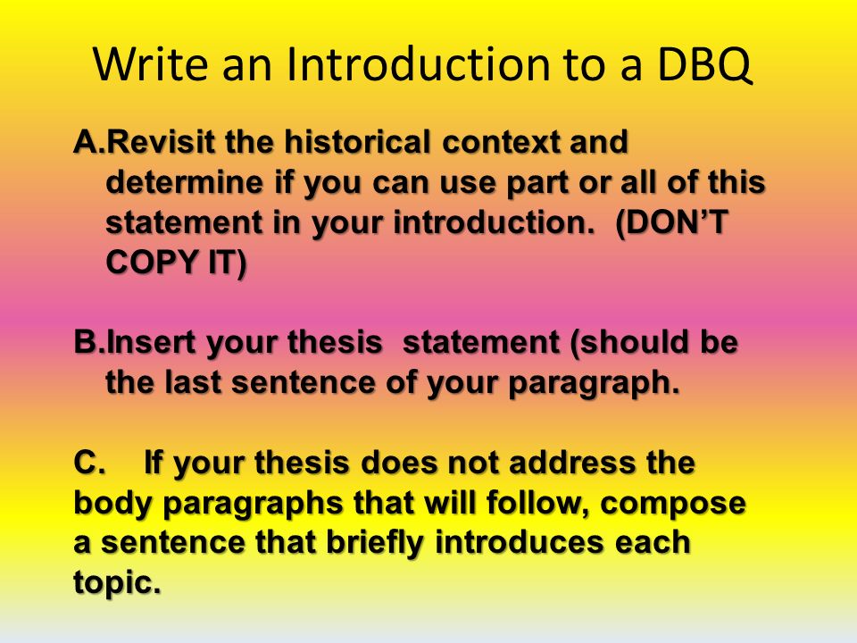 how to write a dbq essay for ap world history
